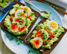 Breakfast healthy Egg and avocado toast topper