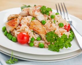 Grilled chicken risotto