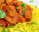 Chicken tikka with spiced rice