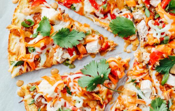 Chicken Pizza with Thai Flavors