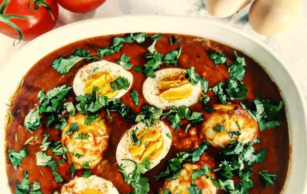 Egg Curry with Cherry Tomatoes