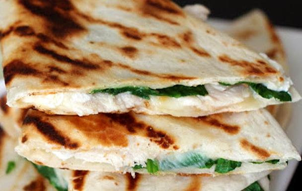 Grilled Chicken and Spinach Quesadillas