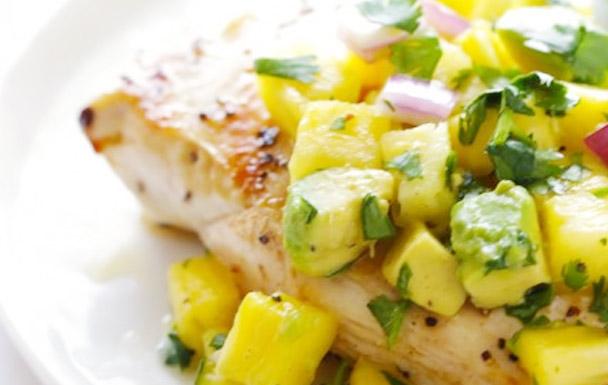 Grilled Chicken with Pineapple Avocado Salsa