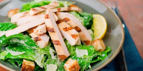 Grilled Chicken Caesar Salad with Creamy Lemon Caesar Dressing