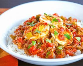 Healthy,sweet and hot Tikka Masala Eggs