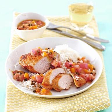 Healthy Tandoori Chicken with Grilled Mango Chutney recipe