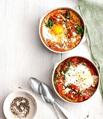 Healthy and delicious Baked Eggs with Shredded Chicken and Salsa recipe