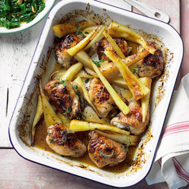 Honey mustard chicken and parsnips