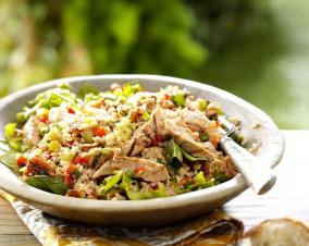 Indian-style rice and chicken salad recipe