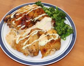 Lime & garlic chicken with roasted cauliflower