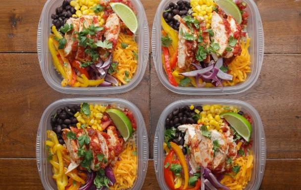 Meal Prep Southwest Chicken Burrito Bowls