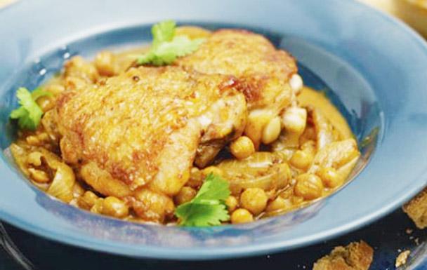 Mellow-spiced chicken and Chickpeas