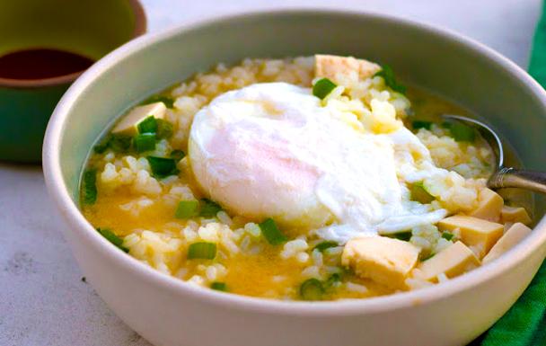 Miso Soup with Rice & Poached Egg