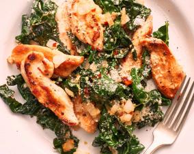 Parmesan Chicken and Kale Sauté