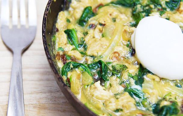 Persian-inspired eggs with dates and chilli recipe
