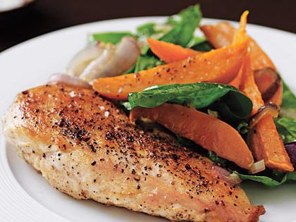 Roasted Sweet Potato and Chicken Salad