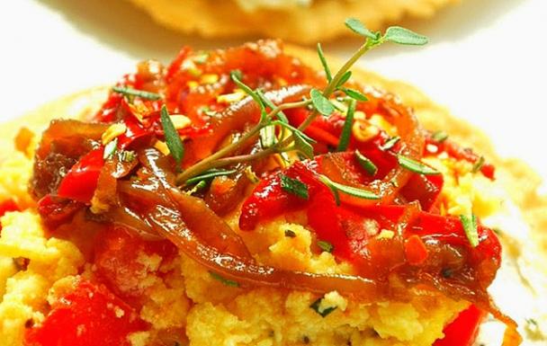 Scrambled Egg Breakfast Tostadas recipe