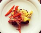 Sweet and Hot Pepper Open-Faced Egg Sandwiches