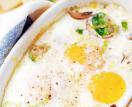 Baked Eggs with Brussels Sprouts and Mushrooms