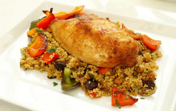 Roasted Curried Chicken with Couscous